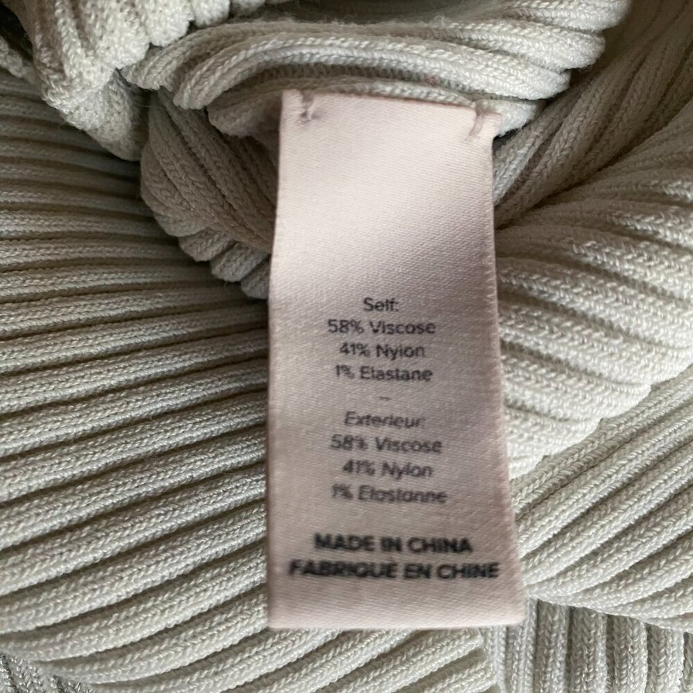 cinq a sept Cream Ribbed Ruffle Shoulder Sweater - Picture 9 of 10